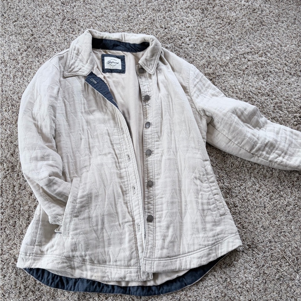 Light Beige Quilted Utility Jacket